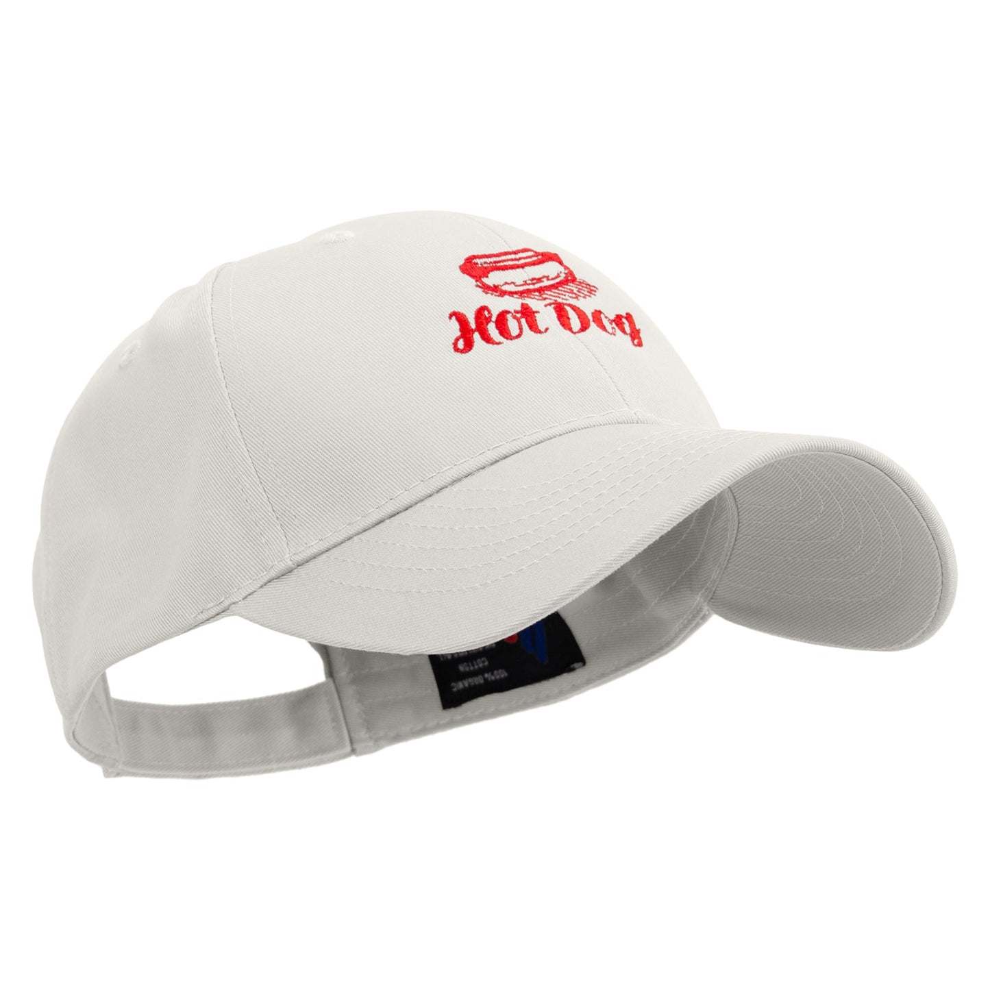 Hot Dog Icon Embroidered Low Profile Organic Cotton Cap