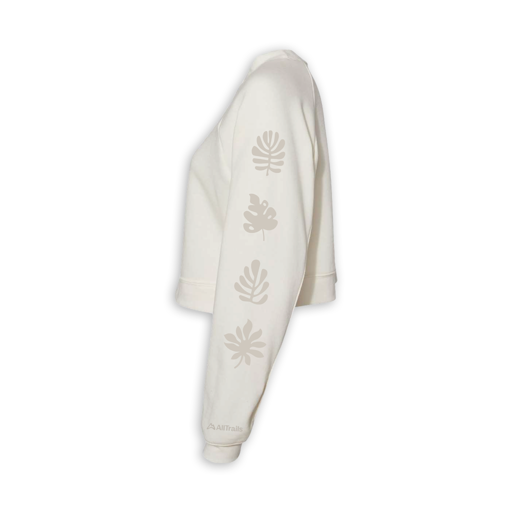 Foliage Women's Crop Sweatshirt - Vintage White