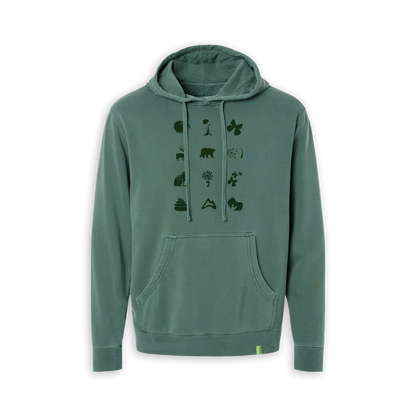 Forest Friends Comfort Wash Hoodie - Pine