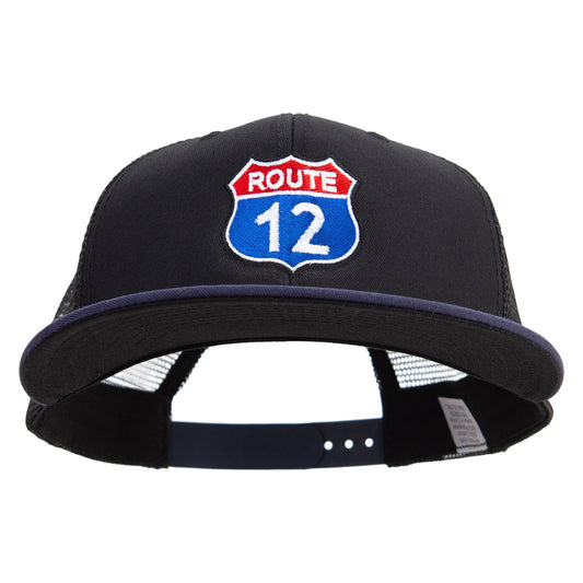 Route 12 Embroidered Big Size Premium Flat Bill Trucker Cap