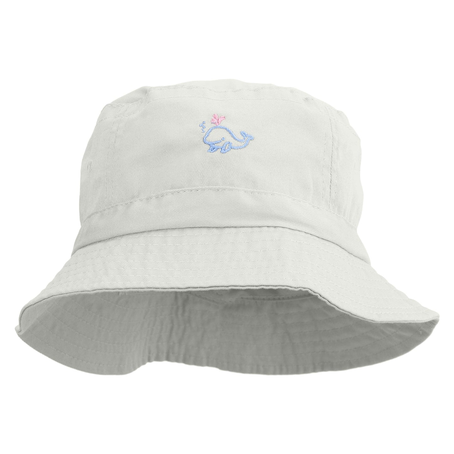Happy Whale Embroidered Pigment Dyed Bucket Hat