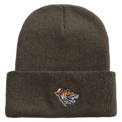 Made in USA Wild Fish Illustration Stretch ECO Cotton Long Beanie