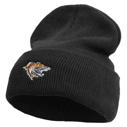 Made in USA Wild Fish Illustration Stretch ECO Cotton Long Beanie
