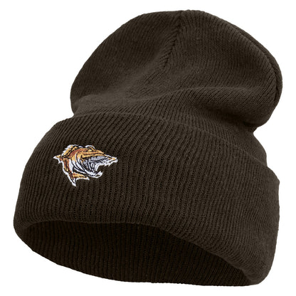 Made in USA Wild Fish Illustration Stretch ECO Cotton Long Beanie