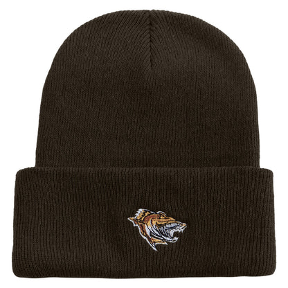 Made in USA Wild Fish Illustration Stretch ECO Cotton Long Beanie