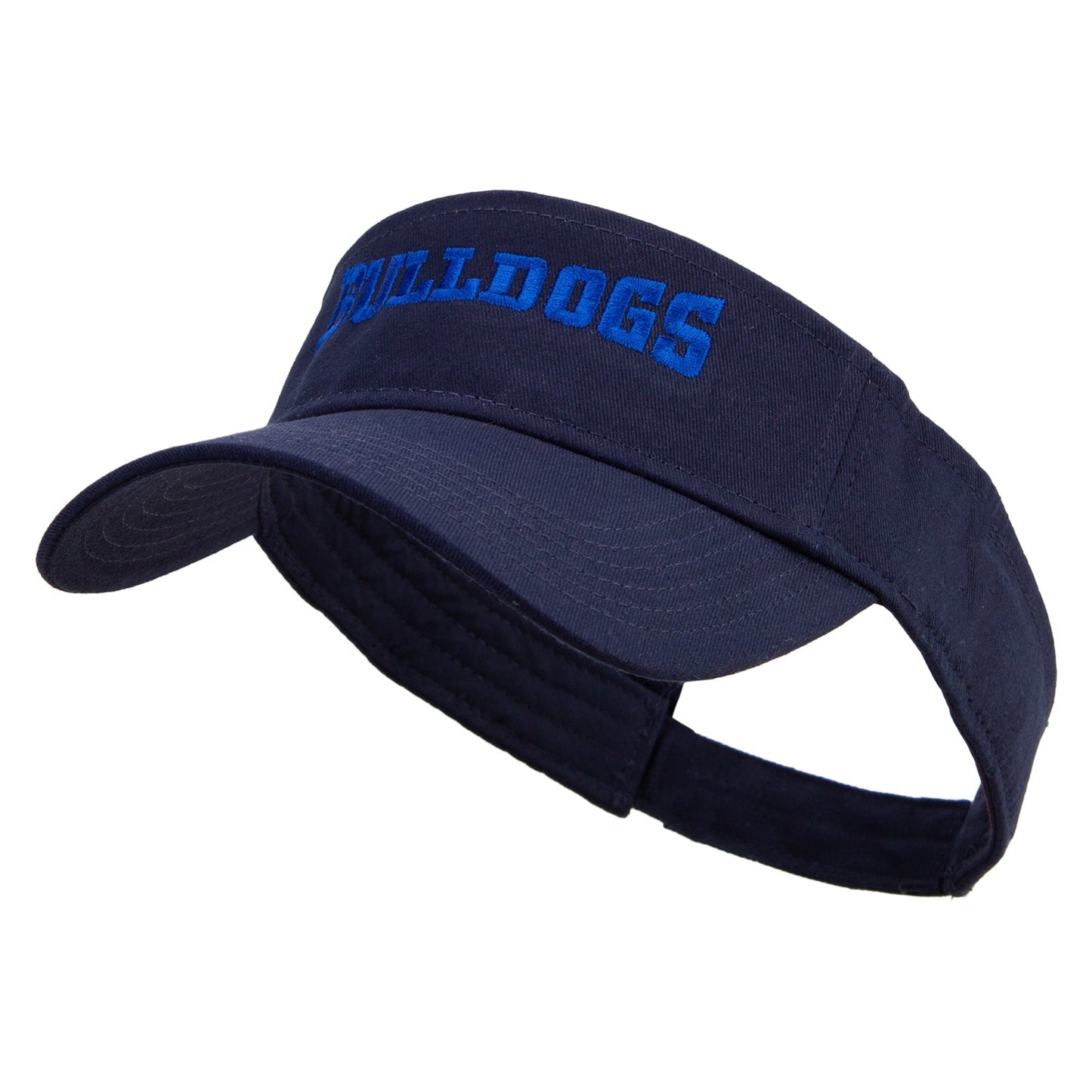 Football Bulldog Logo Embroidered Cotton Twill Sun Visor