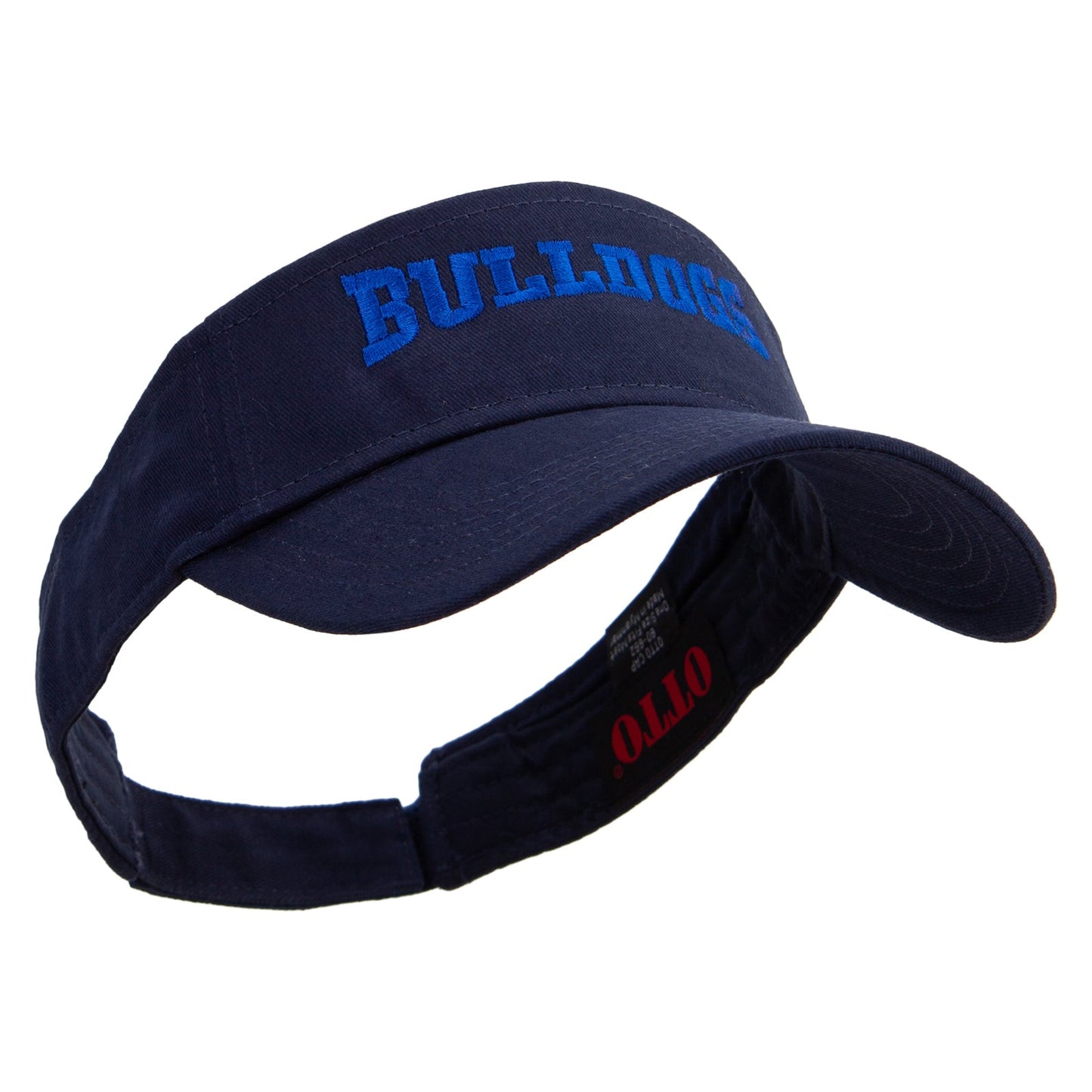 Football Bulldog Logo Embroidered Cotton Twill Sun Visor