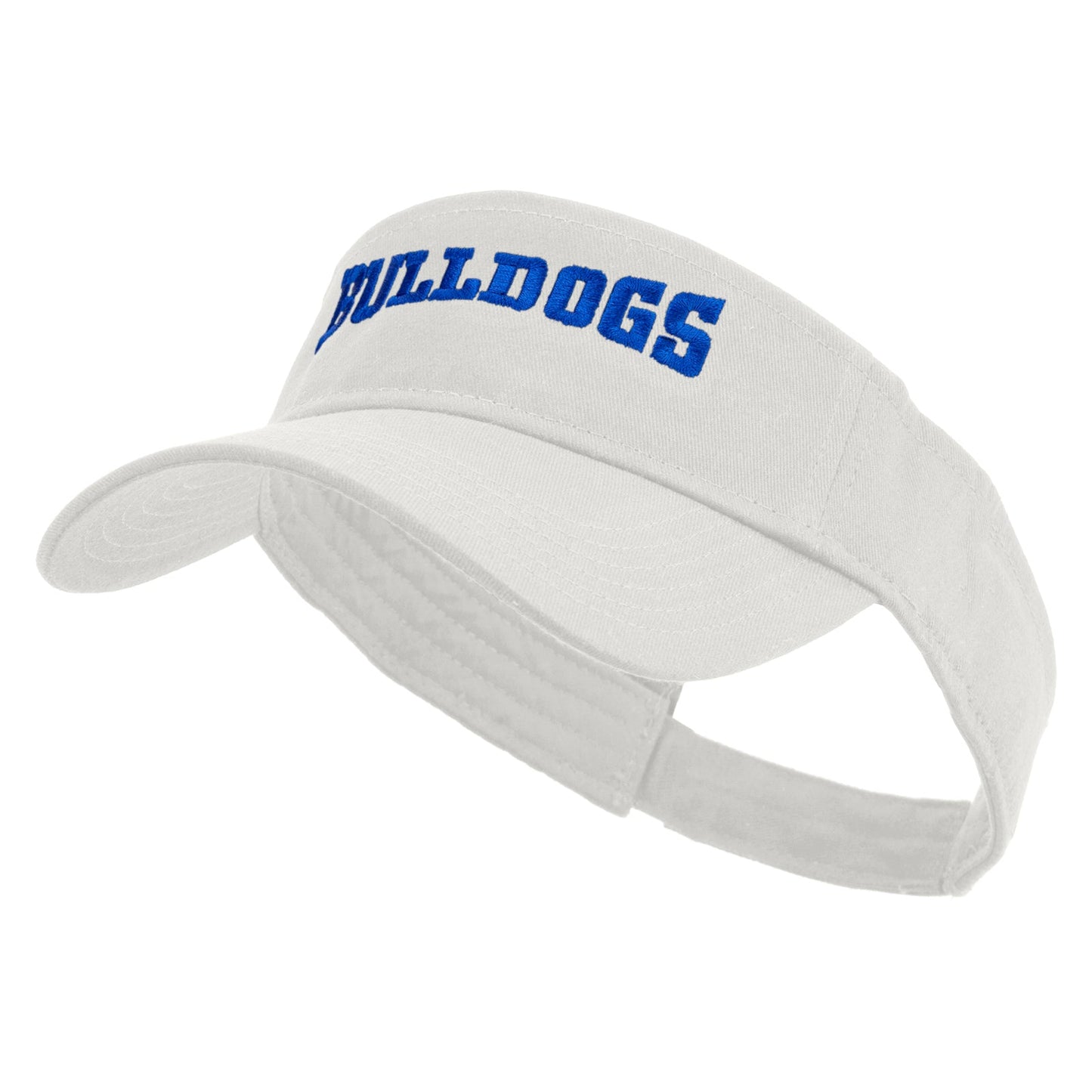 Football Bulldog Logo Embroidered Cotton Twill Sun Visor