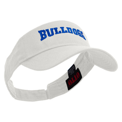 Football Bulldog Logo Embroidered Cotton Twill Sun Visor