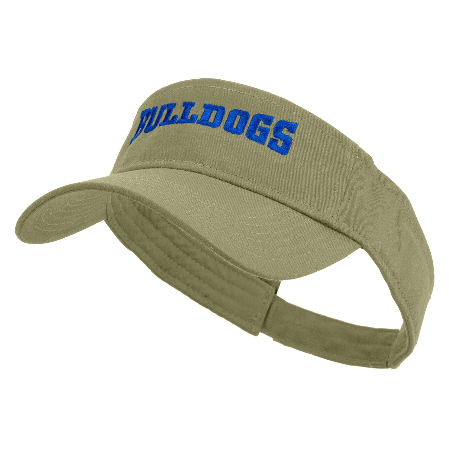 Football Bulldog Logo Embroidered Cotton Twill Sun Visor