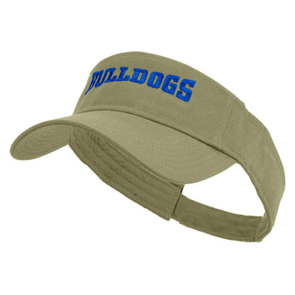 Football Bulldog Logo Embroidered Cotton Twill Sun Visor