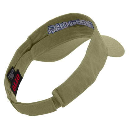 Football Bulldog Logo Embroidered Cotton Twill Sun Visor