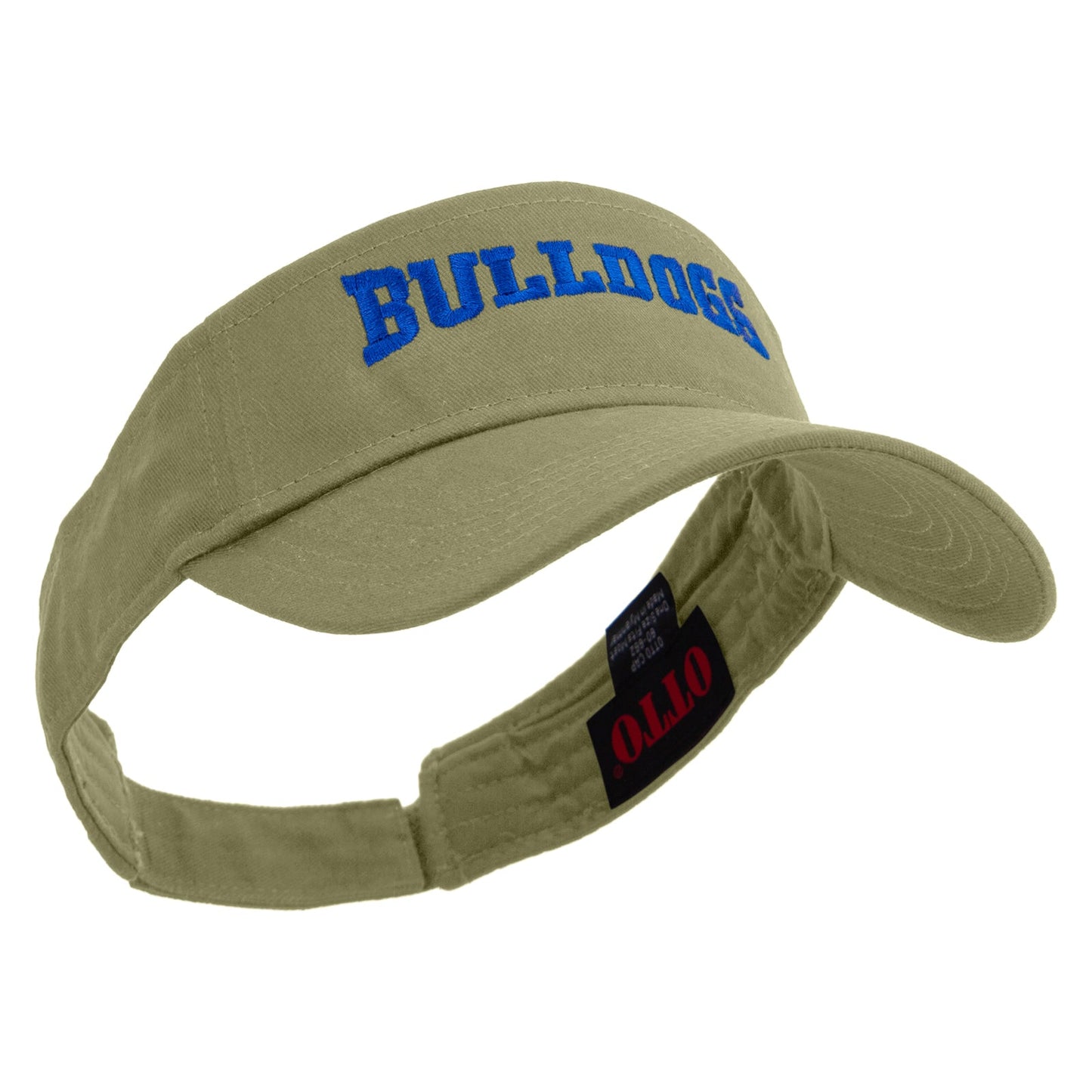 Football Bulldog Logo Embroidered Cotton Twill Sun Visor