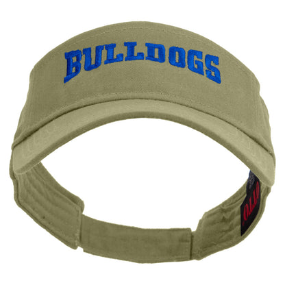 Football Bulldog Logo Embroidered Cotton Twill Sun Visor