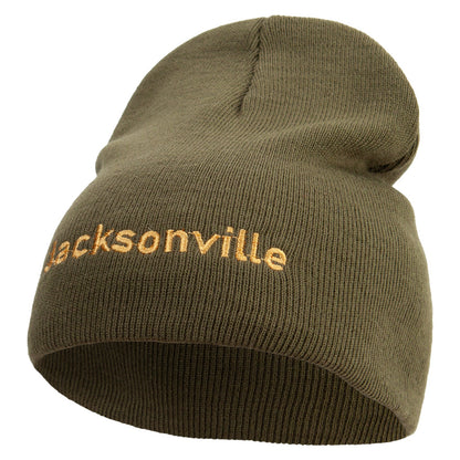 Jacksonville Logo Embroidered 8 inch Acrylic Short Beanie