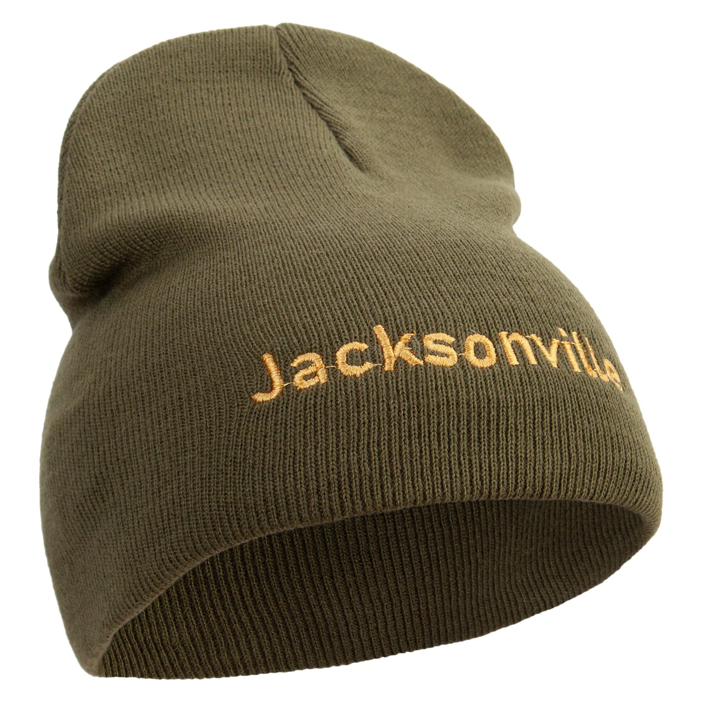 Jacksonville Logo Embroidered 8 inch Acrylic Short Beanie