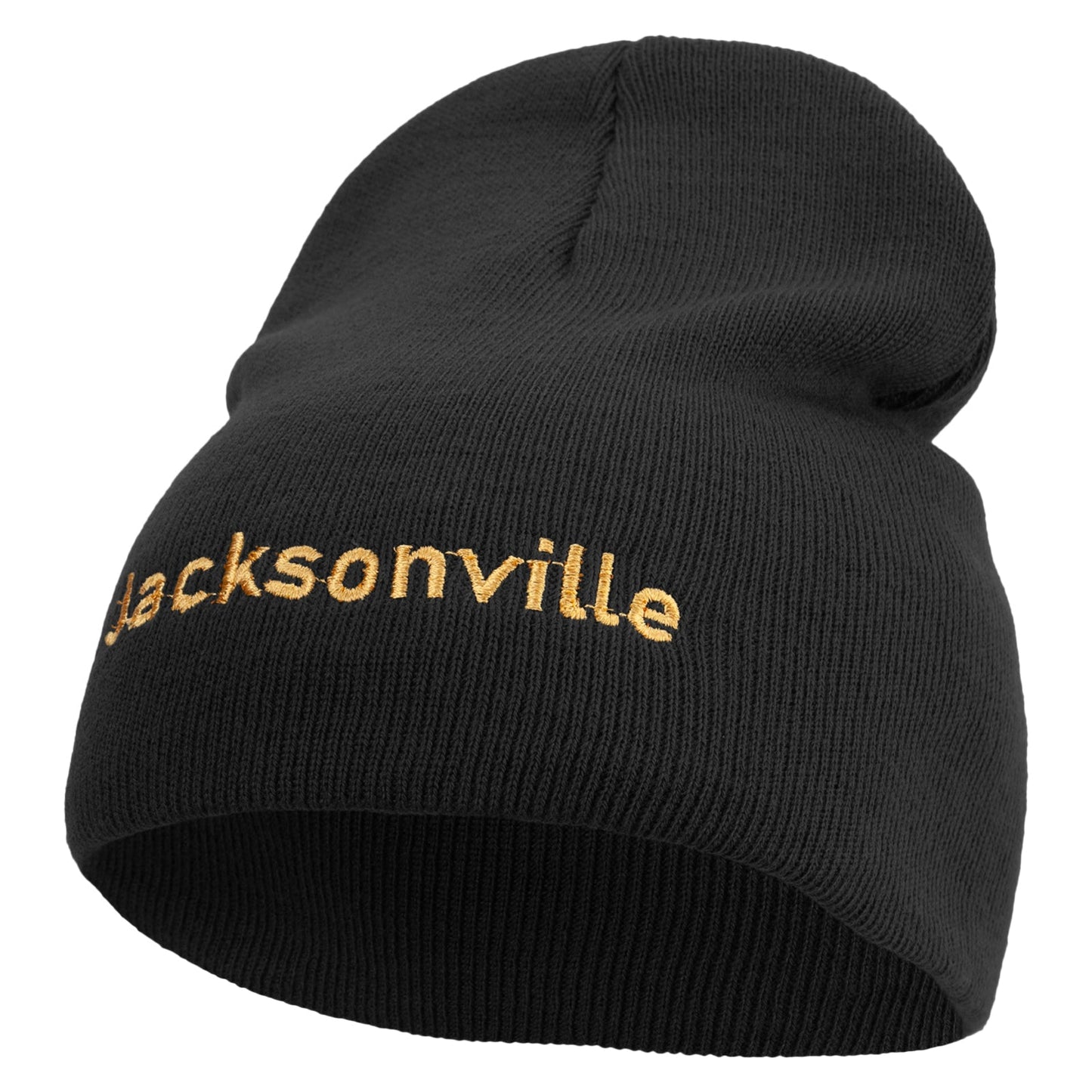 Jacksonville Logo Embroidered 8 inch Acrylic Short Beanie