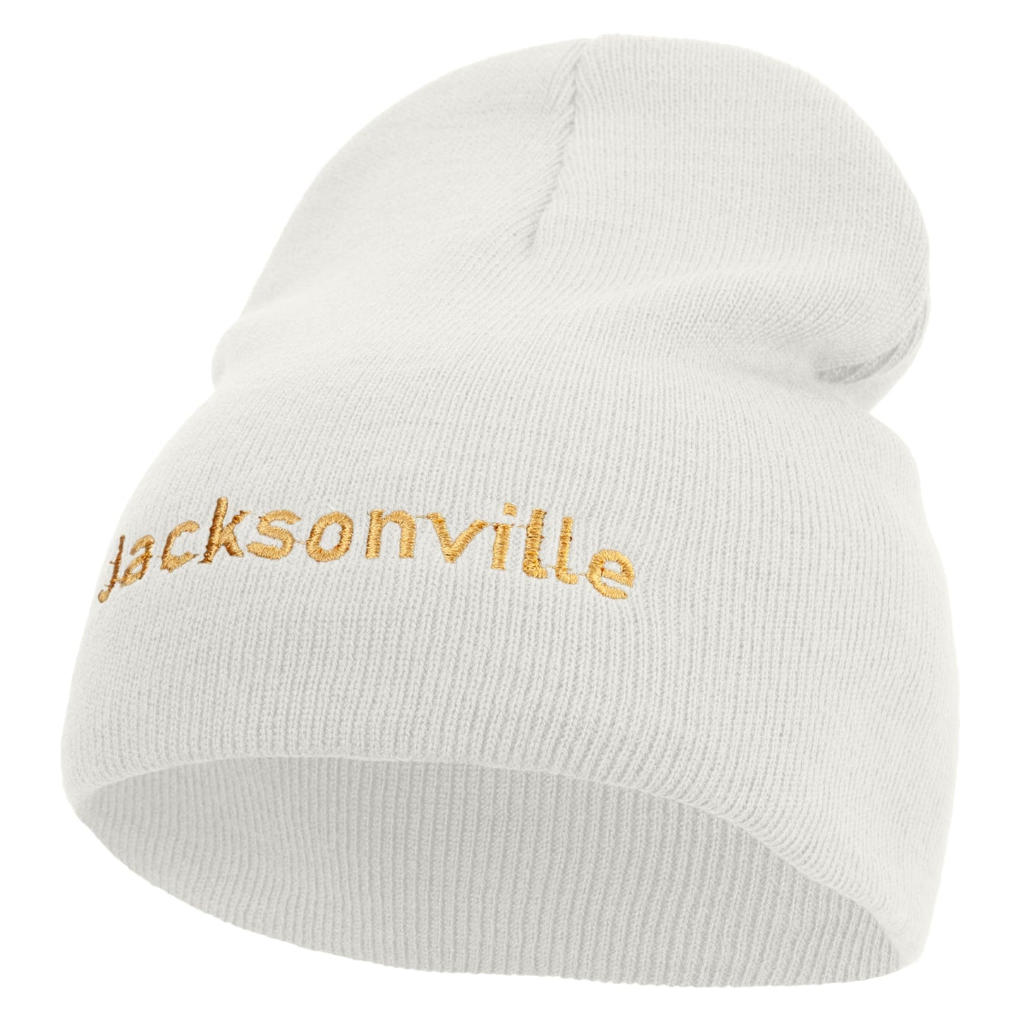 Jacksonville Logo Embroidered 8 inch Acrylic Short Beanie