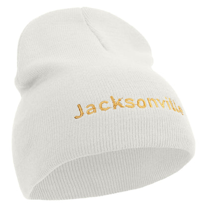 Jacksonville Logo Embroidered 8 inch Acrylic Short Beanie