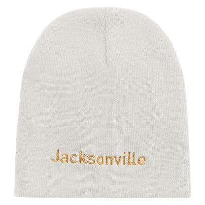 Jacksonville Logo Embroidered 8 inch Acrylic Short Beanie