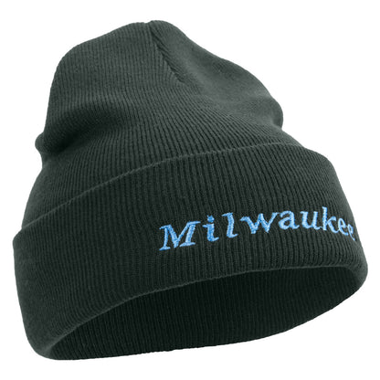 Milwaukee Wisconsin Logo Embroidered Super Stretch Knit Watch Cap Beanie