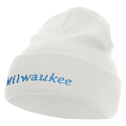 Milwaukee Wisconsin Logo Embroidered Super Stretch Knit Watch Cap Beanie