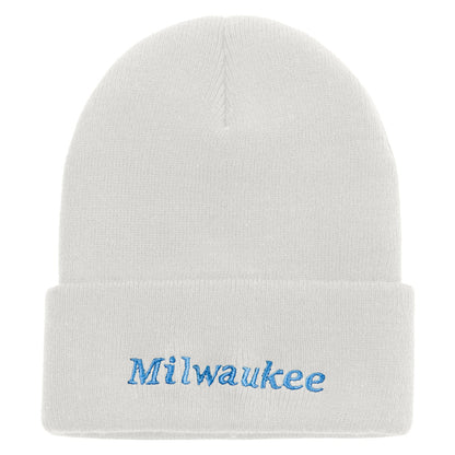 Milwaukee Wisconsin Logo Embroidered Super Stretch Knit Watch Cap Beanie