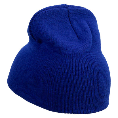 Switzerland Edelweiss Flower Embroidered 8 Inch Short Beanie