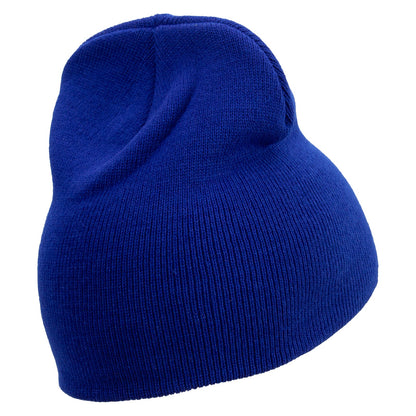 Switzerland Edelweiss Flower Embroidered 8 Inch Short Beanie
