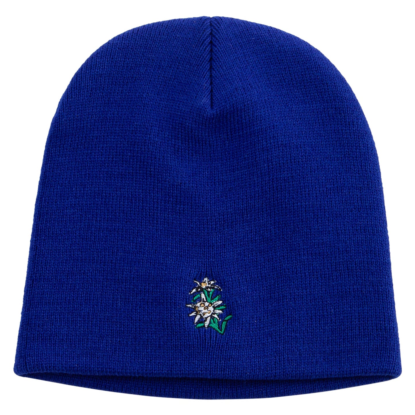 Switzerland Edelweiss Flower Embroidered 8 Inch Short Beanie