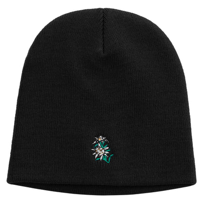 Switzerland Edelweiss Flower Embroidered 8 Inch Short Beanie
