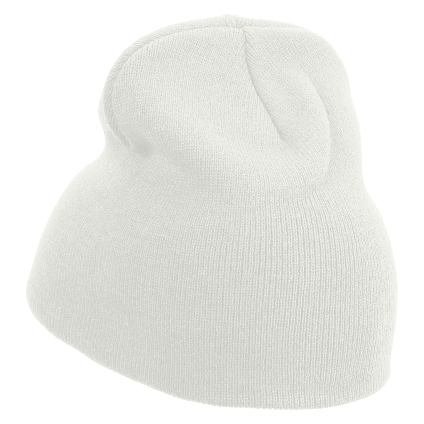Switzerland Edelweiss Flower Embroidered 8 Inch Short Beanie