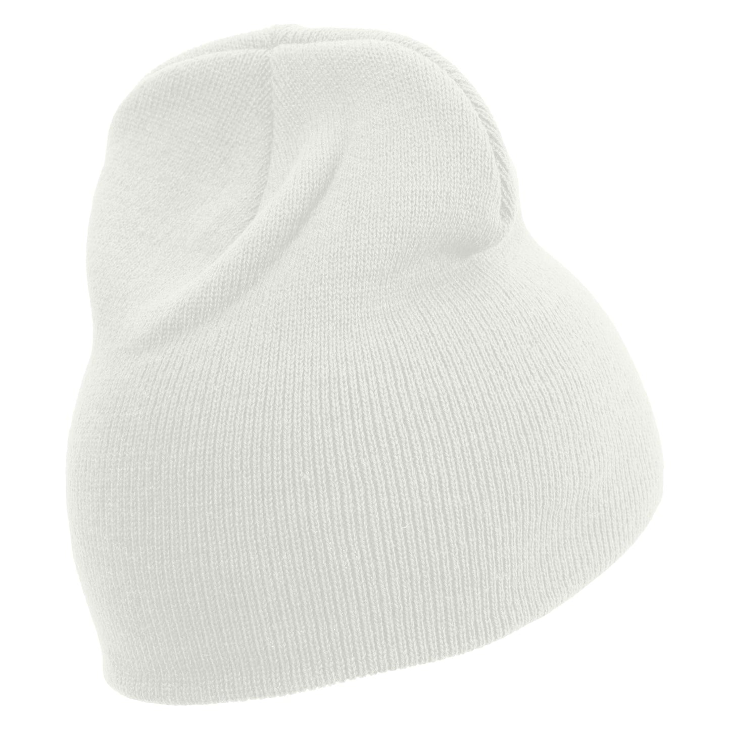 Switzerland Edelweiss Flower Embroidered 8 Inch Short Beanie