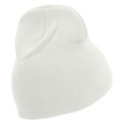 Switzerland Edelweiss Flower Embroidered 8 Inch Short Beanie