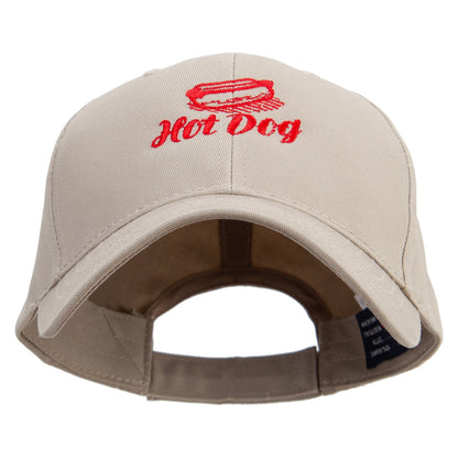 Hot Dog Icon Embroidered Low Profile Organic Cotton Cap