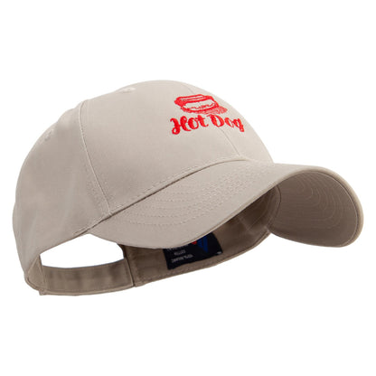 Hot Dog Icon Embroidered Low Profile Organic Cotton Cap