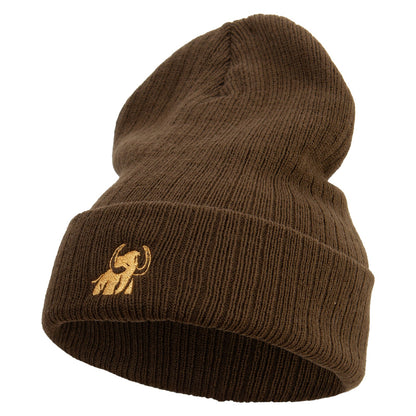 Made in USA Golden Mammoth Logo Embroidered Heavy Ribbed Cuff Beanie