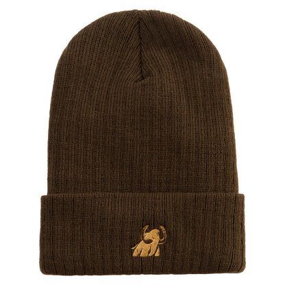Made in USA Golden Mammoth Logo Embroidered Heavy Ribbed Cuff Beanie