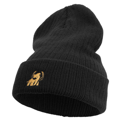Made in USA Golden Mammoth Logo Embroidered Heavy Ribbed Cuff Beanie