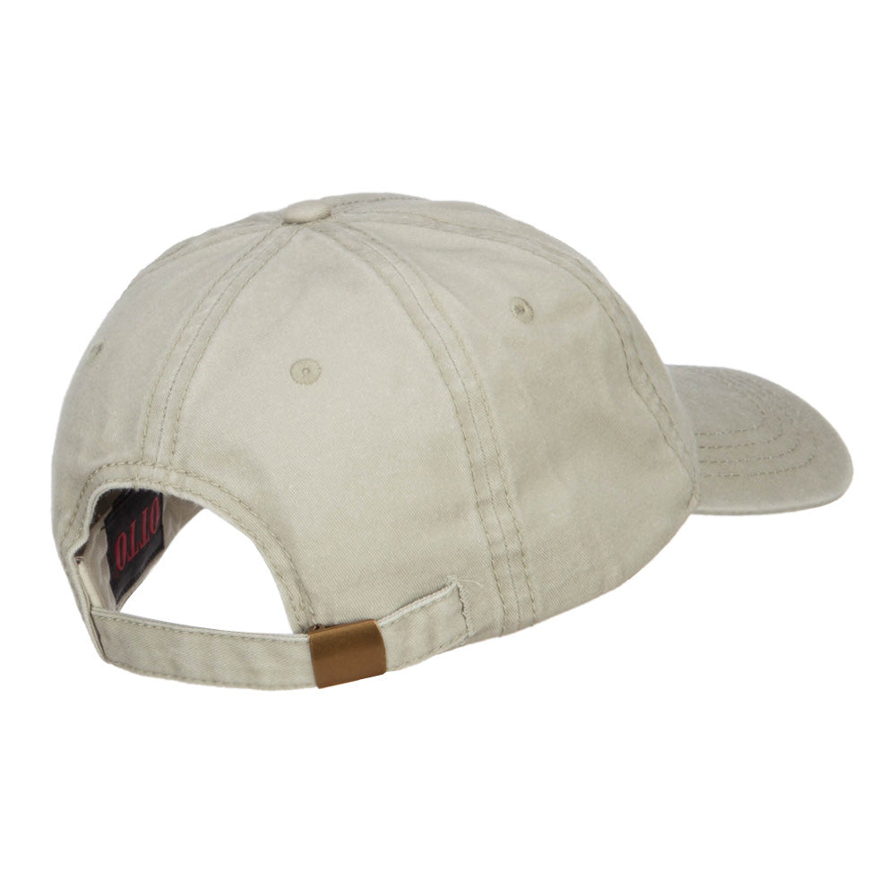 Mini Peace Symbol Embroidered Washed Cap