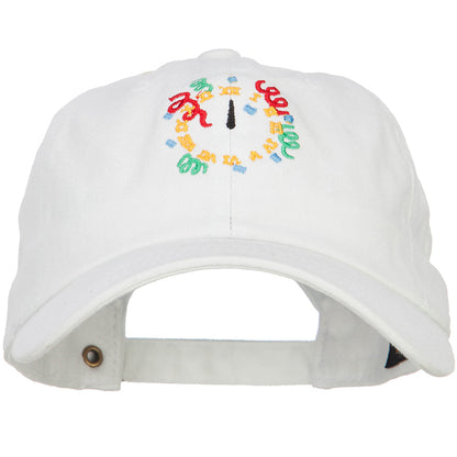 Clock with Decorations Embroidered Unstructured Cap
